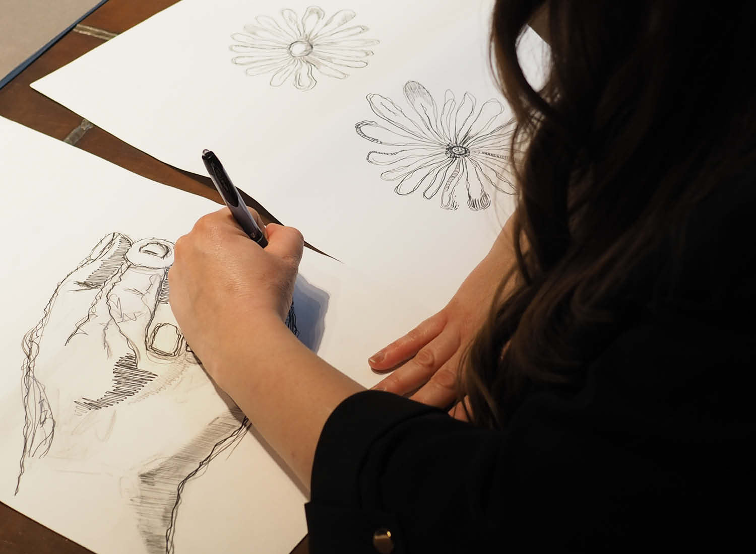 Artistic scarf hand drawn by our print designer